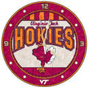 12 Inch Art Glass Clock | Virginia Tech COL, CurrentProduct, Home & Office_category_All, Virginia Tech Hokies, VRT 687746445977 $38.49