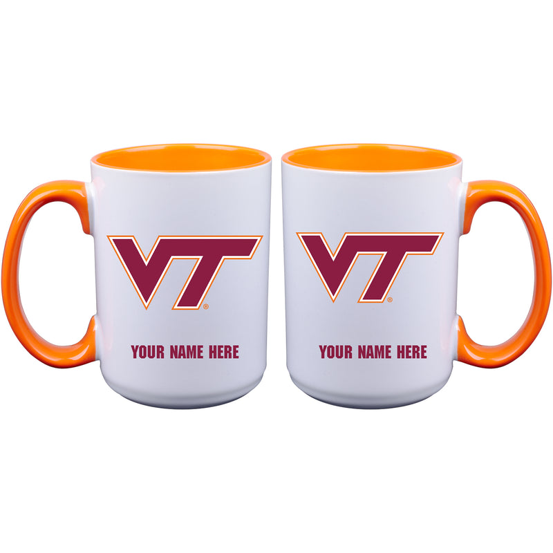15oz Inner Color Personalized Ceramic Mug | Virginia Tech Hokies 2790PER, COL, CurrentProduct, Drinkware_category_All, Personalized_Personalized, Virginia Tech Hokies, VRT  $27.99