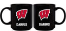 11oz Black Personalized Ceramic Mug | Wisconsin Badgers COL, CurrentProduct, Custom Drinkware, Drinkware_category_All, Gift Ideas, Personalization, Personalized_Personalized, WIS, Wisconsin Badgers 194207373576 $20.11