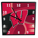 12 Inch Square Carbon Fiber Clock | Wisconsin Badgers COL, OldProduct, WIS, Wisconsin Badgers 687746378817 $25