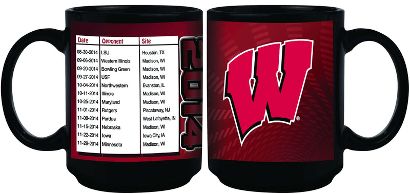11oz Black Schedule Mug | University of Wisconsin COL, OldProduct, WIS, Wisconsin Badgers 687746087351 $11