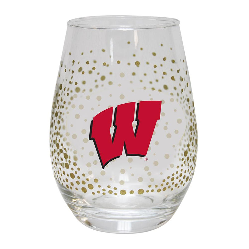 15 oz Glitr Stmless Wn Gls U  WISCONSIN COL, OldProduct, WIS, Wisconsin Badgers 888966959668 $14