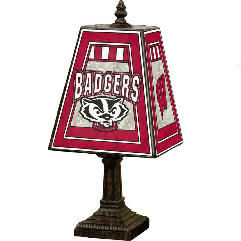 14 Inch Art Glass Table Lamp | Wisconsin Badgers COL, CurrentProduct, Home & Office_category_All, Home & Office_category_Lighting, WIS, Wisconsin Badgers 687746991924 $98.99