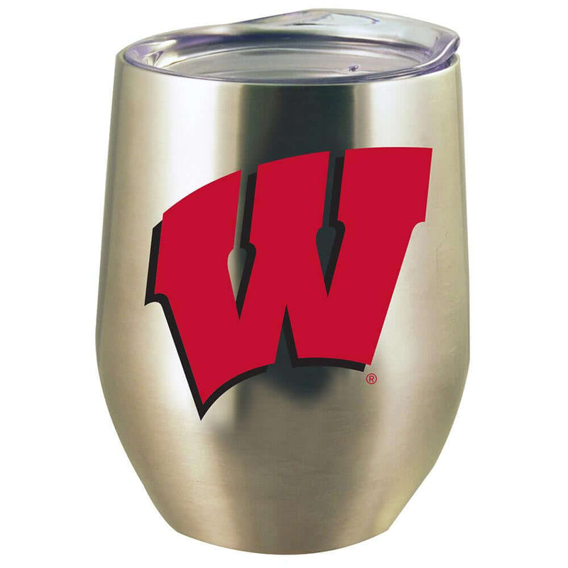 12oz Stainless Steel Stemless Tumbler w/Lid | University of Wisconsin COL, CurrentProduct, Drinkware_category_All, WIS, Wisconsin Badgers 888966955677 $15.76