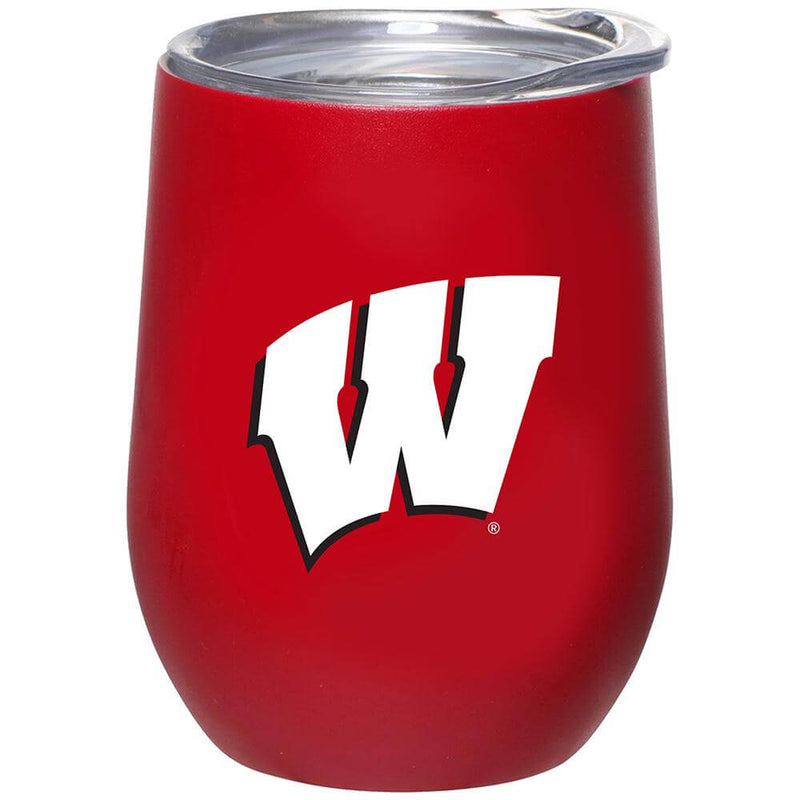 12oz Matte Stainless Steel Stemless Tumbler | Wisconsin COL, CurrentProduct, Drinkware_category_All, WIS, Wisconsin Badgers 888966600270 $32.99