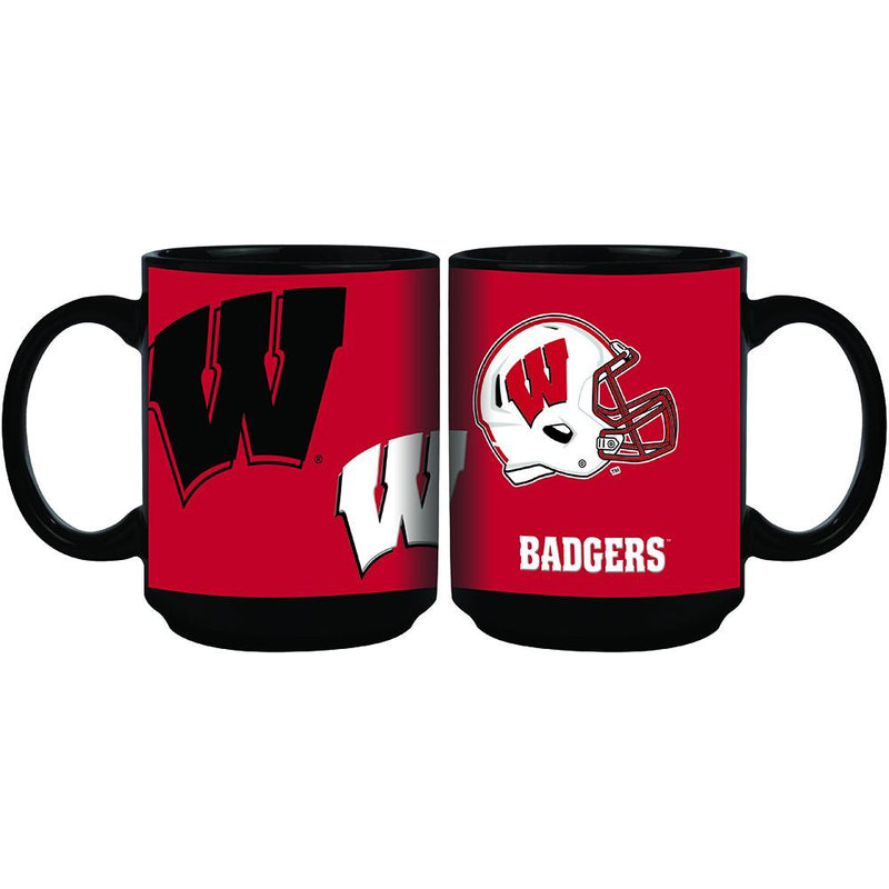 15oz Black Mug | Wisconsin Badgers COL, OldProduct, WIS, Wisconsin Badgers 888966675599 $13