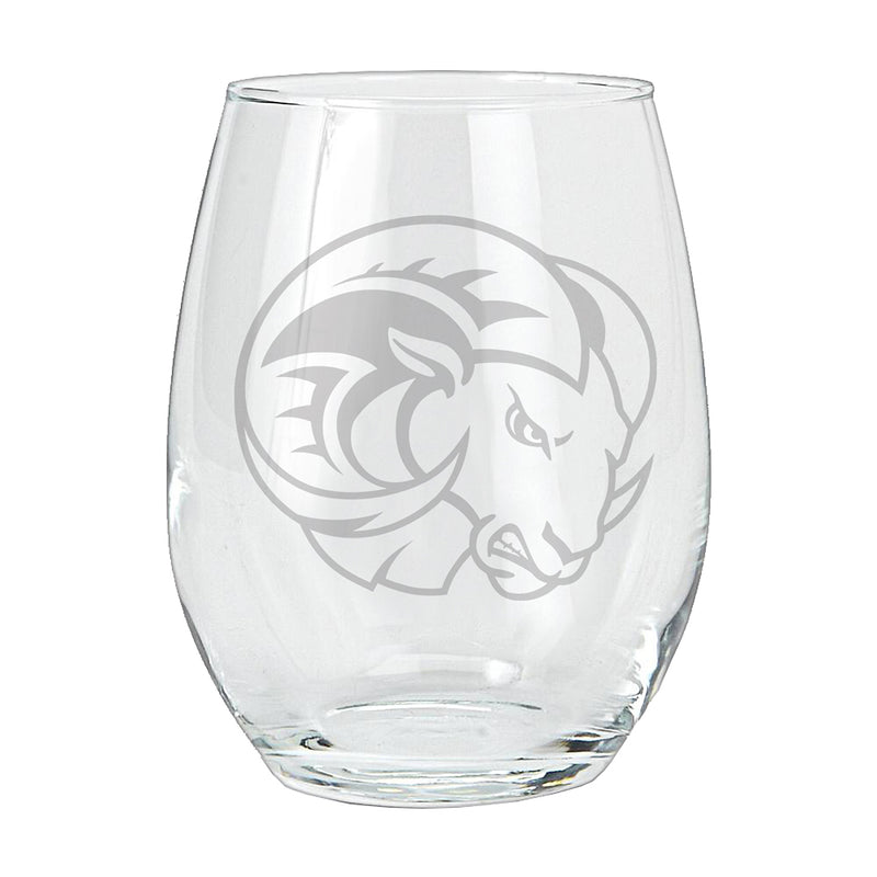 15oz Etched Stemless Tumbler | Winston-Salem State Rams COL, CurrentProduct, Drinkware_category_All, Winston-Salem State Rams, WSS  $12.49