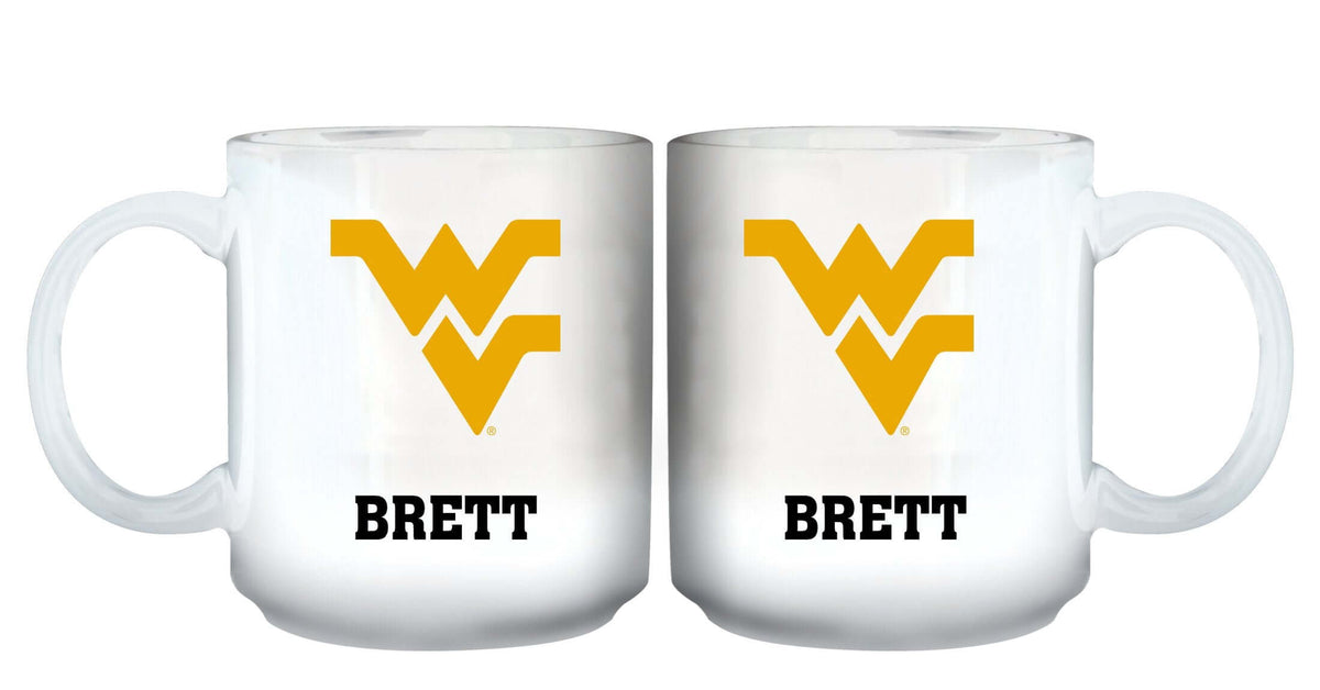 11oz White Personalized Ceramic Mug - West Virginia COL, CurrentProduct, Custom Drinkware, Drinkware_category_All, Gift Ideas, Personalization, Personalized_Personalized, West Virginia Mountaineers, WVI 194207465332 $20.11