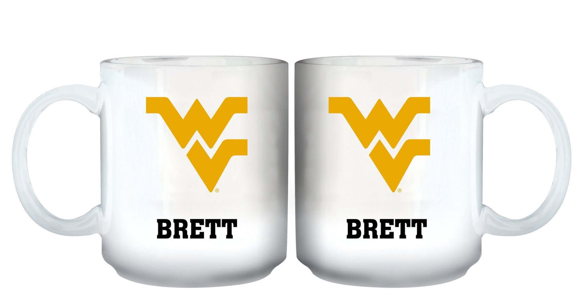 11oz White Personalized Ceramic Mug - West Virginia COL, CurrentProduct, Custom Drinkware, Drinkware_category_All, Gift Ideas, Personalization, Personalized_Personalized, West Virginia Mountaineers, WVI 194207465332 $20.11