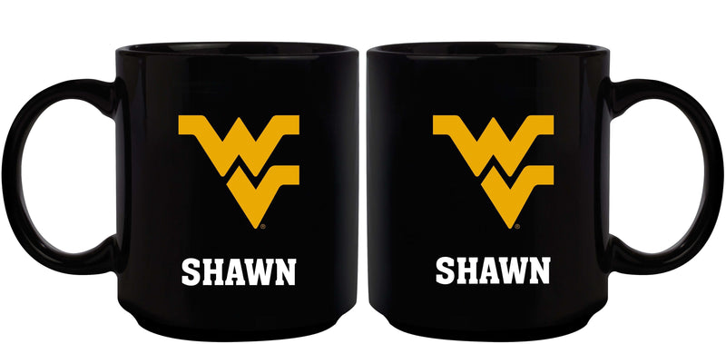 11oz Black Personalized Ceramic Mug - West Virginia COL, CurrentProduct, Custom Drinkware, Drinkware_category_All, Gift Ideas, Personalization, Personalized_Personalized, West Virginia Mountaineers, WVI 194207373569 $20.11