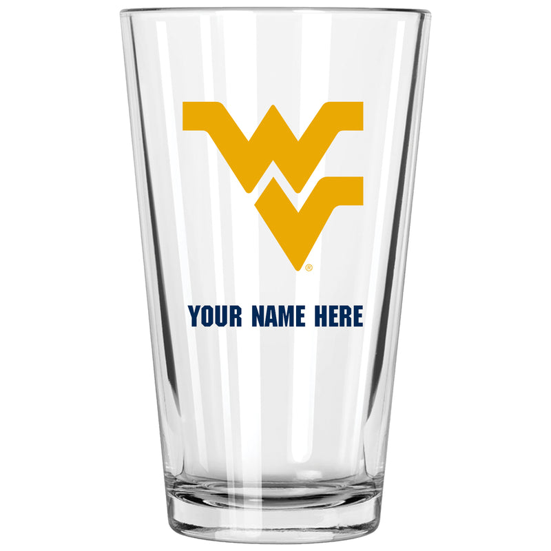 17oz Personalized Pint Glass | West Virginia Mountaineers