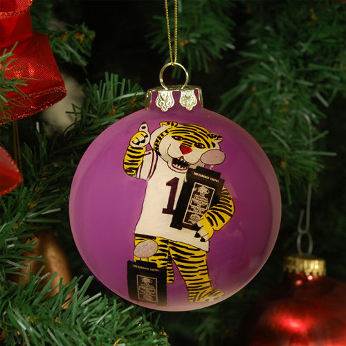 Hand Painted Glass Ornament | LSU Tigers