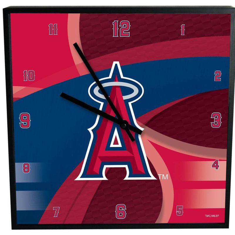 12 Inch Square Carbon Fiber Clock | Anaheim Angels AAN, Los Angeles Angels, MLB, OldProduct 687746320373 $25