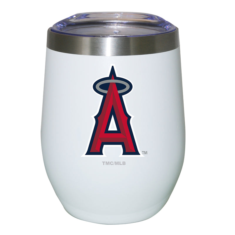 12oz White Stainless Steel Stemless Tumbler | Los Angeles Angels AAN, CurrentProduct, Drinkware_category_All, Los Angeles Angels, MLB 194207624951 $27.49