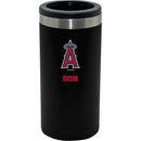 12oz Personalized Black Stainless Steel Slim Can Holder | Los Angeles Angels