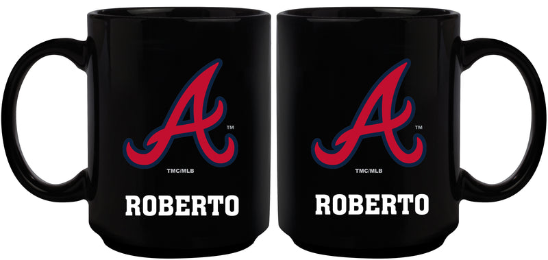 15oz Black Personalized Ceramic Mug | Atlanta Braves ABR, Atlanta Braves, CurrentProduct, Drinkware_category_All, Engraved, MLB, Personalized_Personalized 194207502143 $21.86
