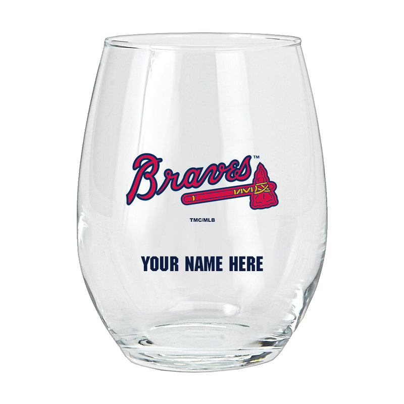 15oz Personalized Stemless Glass | Atlanta Braves