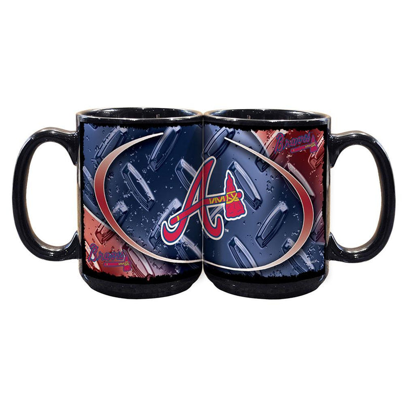 15oz Black Diamond Plate Mug | Atlanta Braves ABR, Atlanta Braves, MLB, OldProduct 687746136646 $13