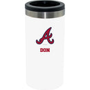 12oz Personalized White Stainless Steel Slim Can Holder | Atlanta Braves