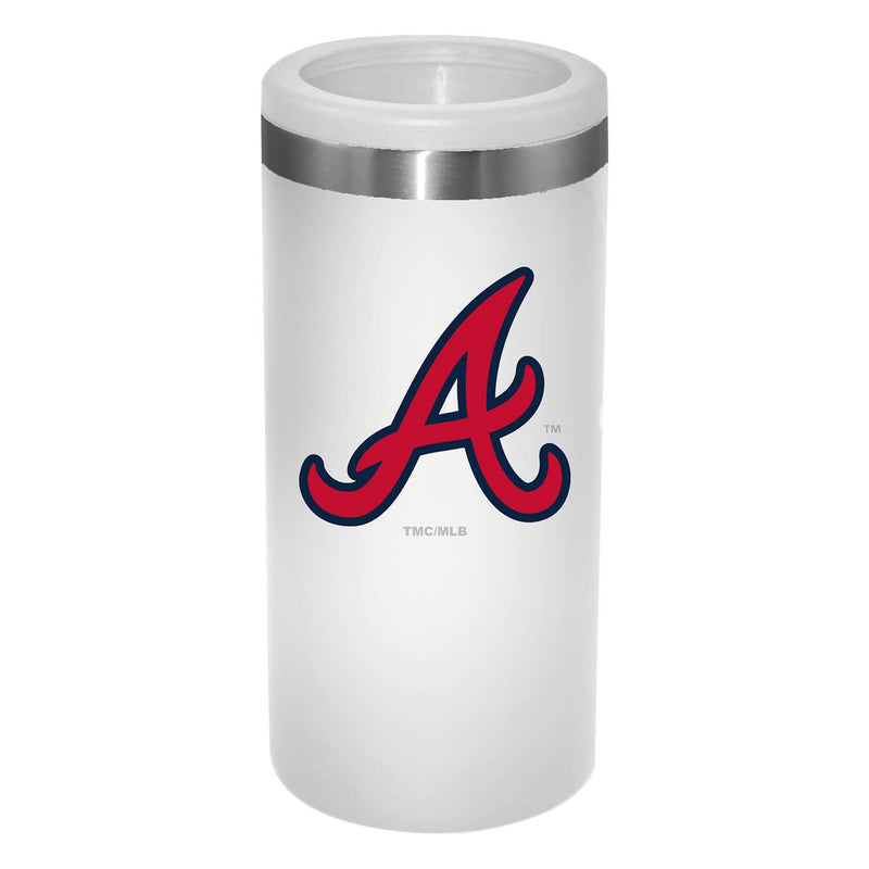 12oz White Slim Can Holder | Atlanta Braves