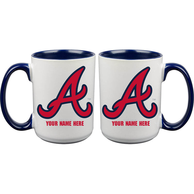 15oz Inner Color Personalized Ceramic Mug | Atlanta Braves 2790PER, ABR, Atlanta Braves, CurrentProduct, Drinkware_category_All, MLB, Personalized_Personalized  $27.99