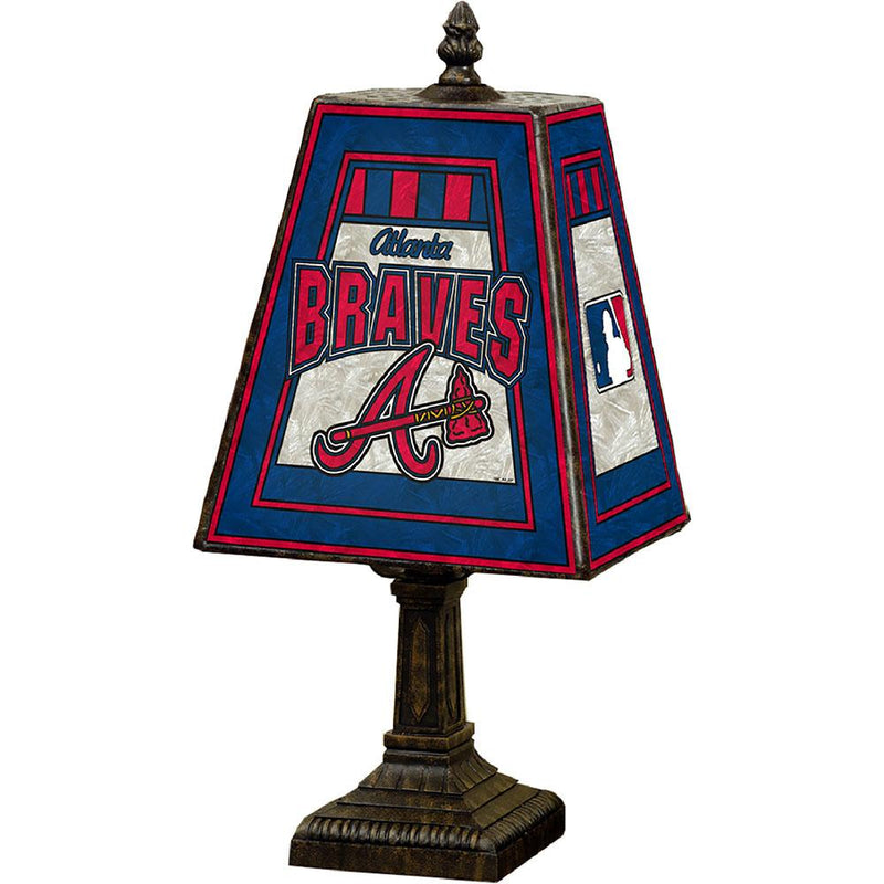 14 Inch Art Glass Table Lamp | Atlanta Braves ABR, Atlanta Braves, CurrentProduct, Home & Office_category_All, Home & Office_category_Lighting, MLB 687746978413 $98.99