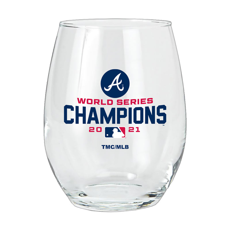 15oz  Stemless Wine Glass | 2021 MLB World Series ABR, Atlanta Braves, C21, Drinkware_category_All, MLB  $13.1