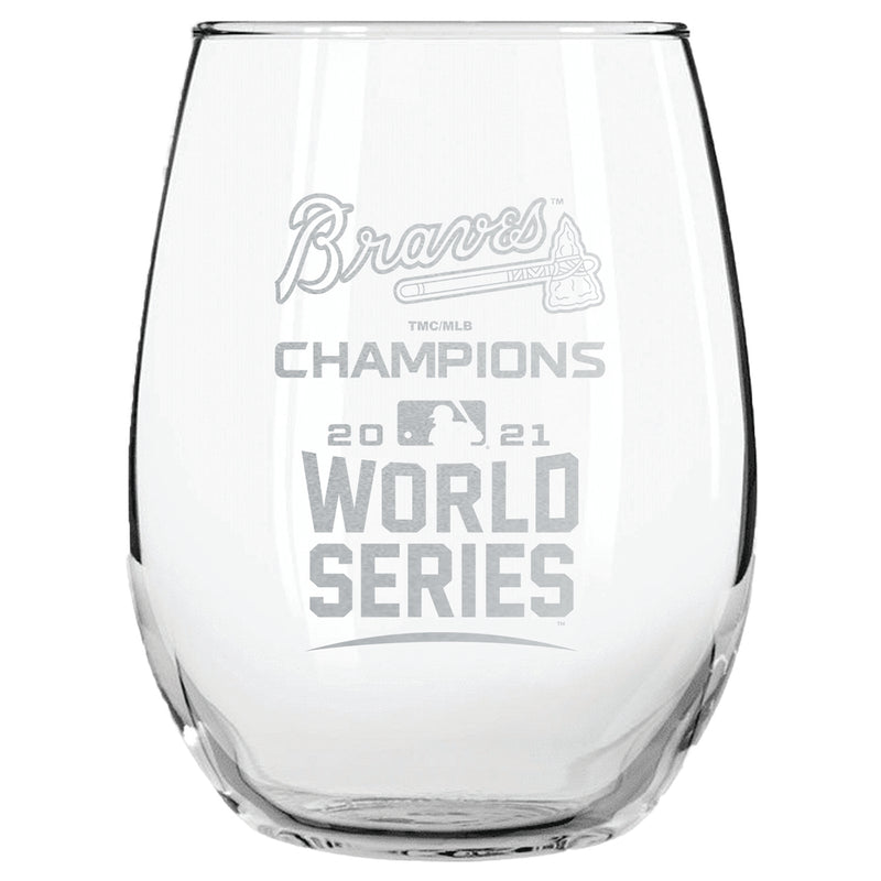 15oz  Etched Stemless Wine Glass | 2021 MLB World Series