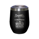 12oz  Etched Black Stainless Steel Stemless Tumbler | 2021 MLB World Series ABR, Atlanta Braves, C21, Drinkware_category_All, MLB  $28.5