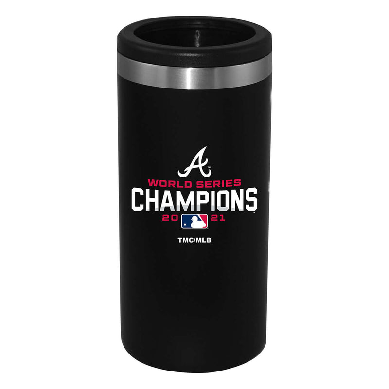 12oz  Black Stainless Steel Slim Can Holder | 2021 MLB World Series ABR, Atlanta Braves, C21, Drinkware_category_All, MLB  $28.5