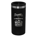 12oz  Etched Black Stainless Steel Slim Can Holder | 2021 MLB World Series ABR, Atlanta Braves, C21, Drinkware_category_All, MLB  $28.5