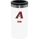 12oz Personalized White Stainless Steel Slim Can Holder | Arizona Diamondbacks
