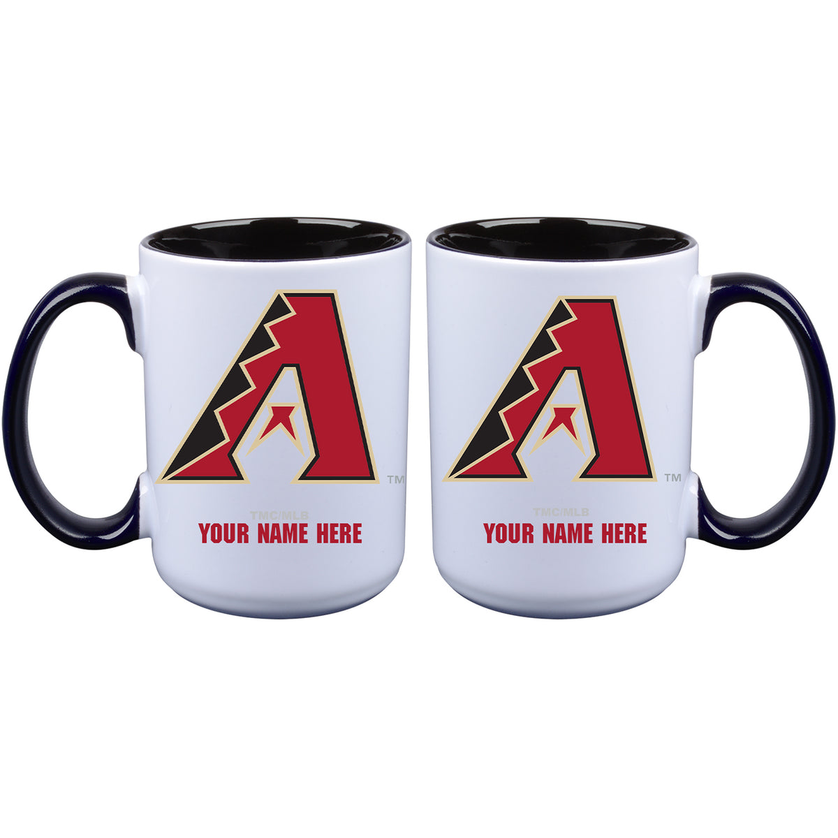 15oz Inner Color Personalized Ceramic Mug | Arizona Diamondbacks 2790PER, ADB, Arizona Diamondbacks, CurrentProduct, Drinkware_category_All, MLB, Personalized_Personalized  $27.99
