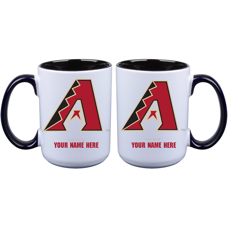 15oz Inner Color Personalized Ceramic Mug | Arizona Diamondbacks 2790PER, ADB, Arizona Diamondbacks, CurrentProduct, Drinkware_category_All, MLB, Personalized_Personalized  $27.99