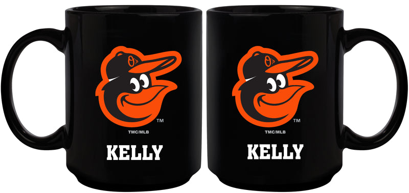 15oz Black Personalized Ceramic Mug | Baltimore Orioles Baltimore Orioles, BOR, CurrentProduct, Drinkware_category_All, Engraved, MLB, Personalized_Personalized 194207502167 $21.86