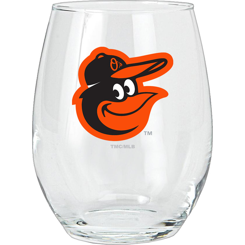 15oz Stemless Glass Tumbler | Baltimore Orioles