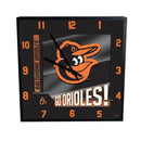 12 Inch Square Carbon Fiber Clock | Baltimore Orioles Baltimore Orioles, BOR, MLB, OldProduct 687746397382 $25