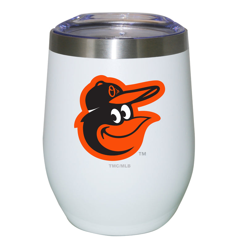 12oz White Stainless Steel Stemless Tumbler | Baltimore Orioles Baltimore Orioles, BOR, CurrentProduct, Drinkware_category_All, MLB 194207624982 $27.49