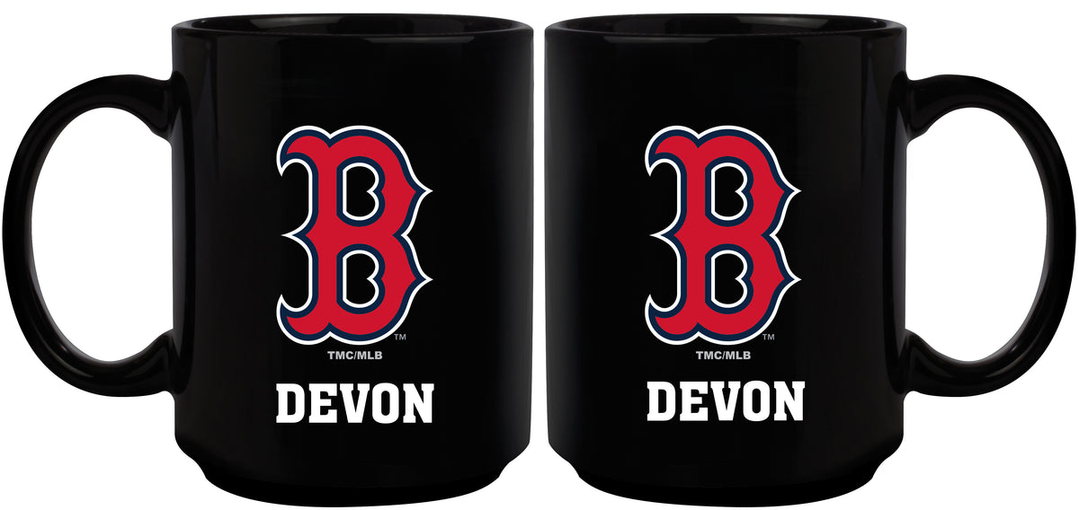 15oz Black Personalized Ceramic Mug | Boston Red Sox Boston Red Sox, BRS, CurrentProduct, Drinkware_category_All, Engraved, MLB, Personalized_Personalized 194207502174 $21.86