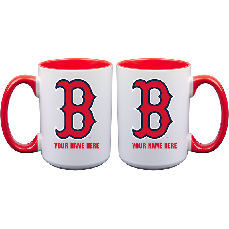 15oz Inner Color Personalized Ceramic Mug | Boston Red Sox 2790PER, Boston Red Sox, BRS, CurrentProduct, Drinkware_category_All, MLB, Personalized_Personalized  $27.99