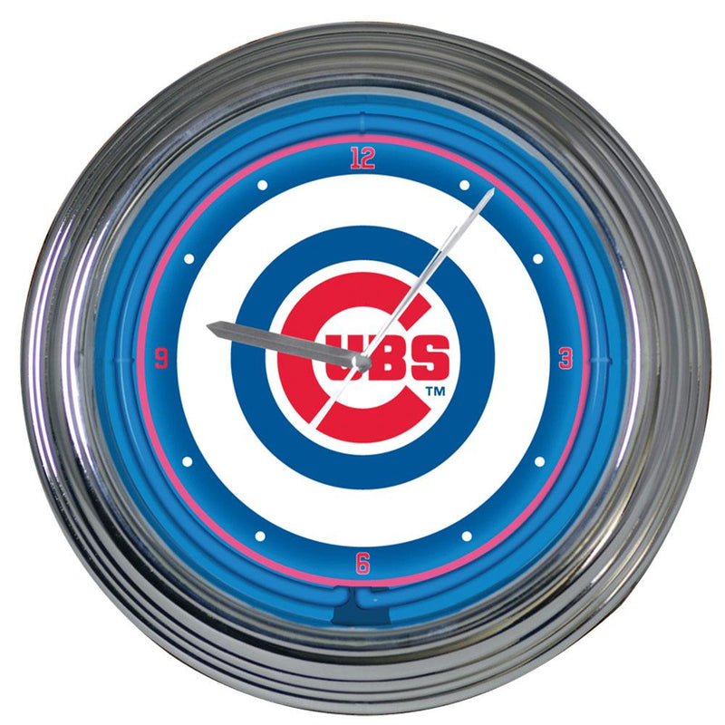 15 Inch Neon Clock | Chicago Cubs CCU, Chicago Cubs, CurrentProduct, Home & Office_category_All, MLB 687746459226 $87.99