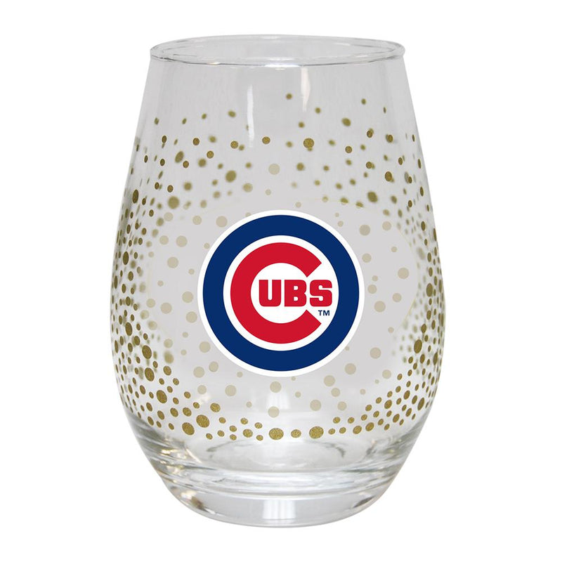 15oz Glitter Stemless Wine Gls CUBS CCU, Chicago Cubs, MLB, OldProduct 888966965287 $14