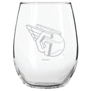 15oz Etched Stemless Tumbler | Cleveland Guardians CGU, Cleveland Guardians, CurrentProduct, Drinkware_category_All, MLB  $12.49