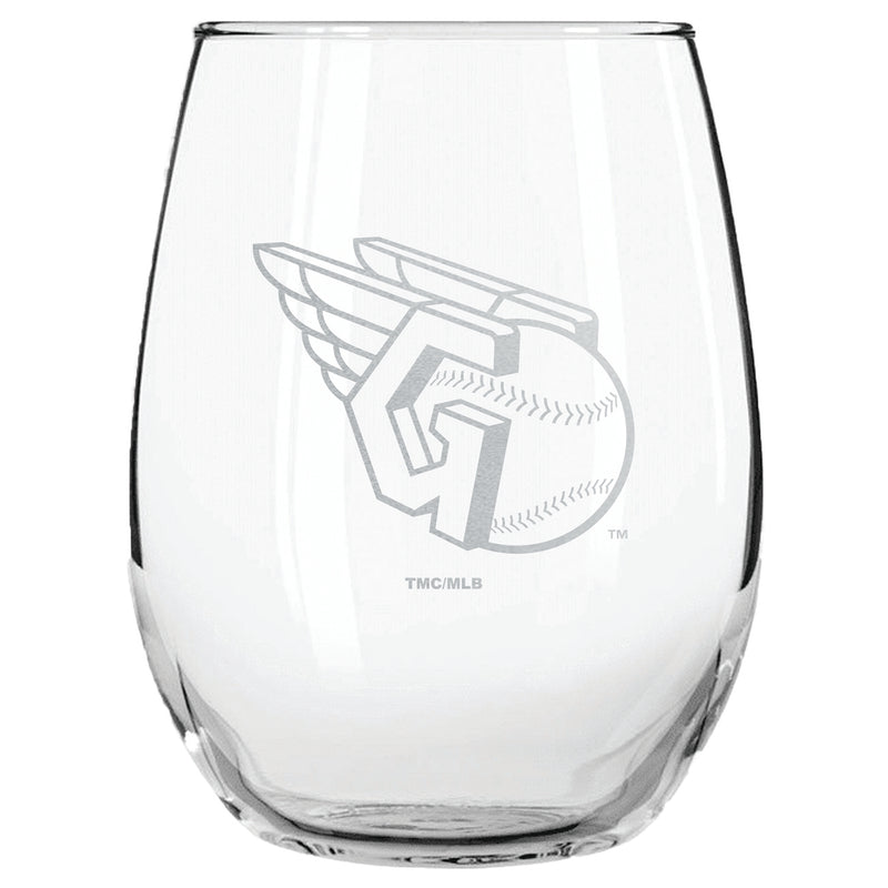 15oz Etched Stemless Tumbler | Cleveland Guardians CGU, Cleveland Guardians, CurrentProduct, Drinkware_category_All, MLB  $12.49