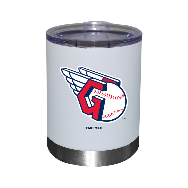12oz White Stainless Steel lowball Tumbler | Cleveland Guardians CGU, Cleveland Guardians, CurrentProduct, Drinkware_category_All, MLB  $27.49