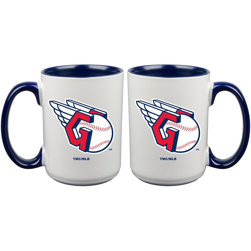 15oz Inner Color Ceramic Mug | Cleveland Guardians CGU, Cleveland Guardians, CurrentProduct, Drinkware_category_All, MLB  $17.99