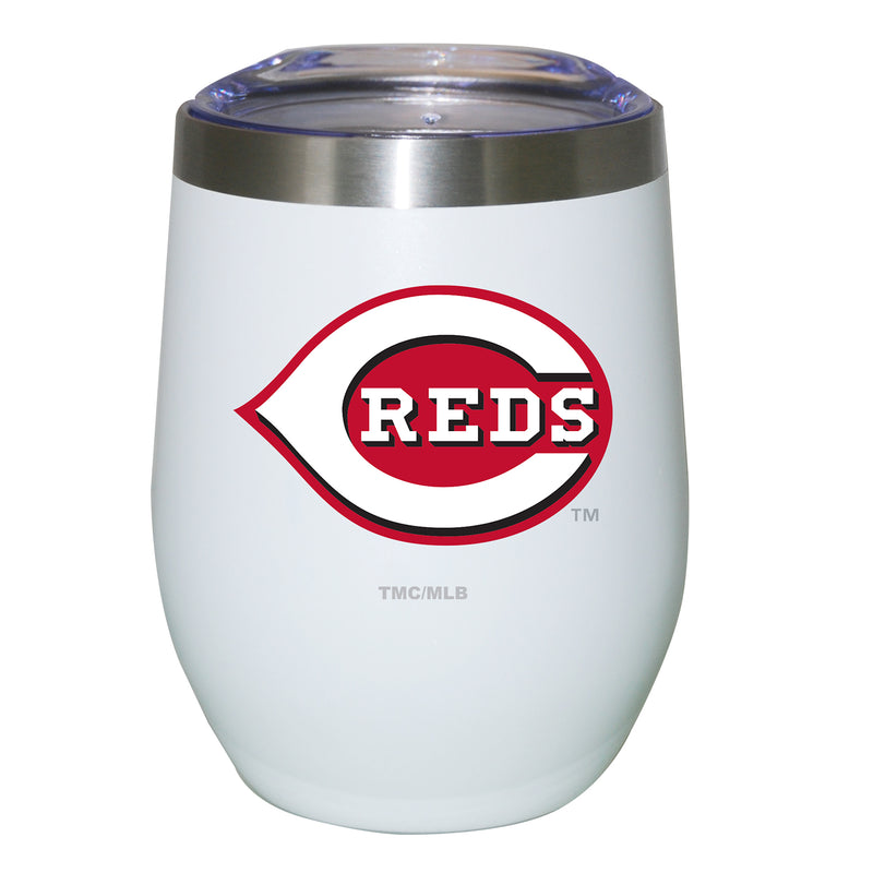12oz White Stainless Steel Stemless Tumbler | Cincinnati Reds Cincinnati Reds, CRE, CurrentProduct, Drinkware_category_All, MLB 194207625026 $27.49