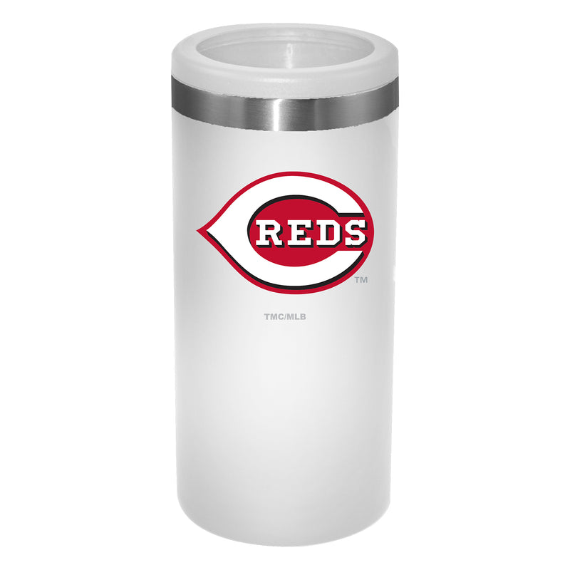 12oz White Slim Can Holder | Cincinnati Reds