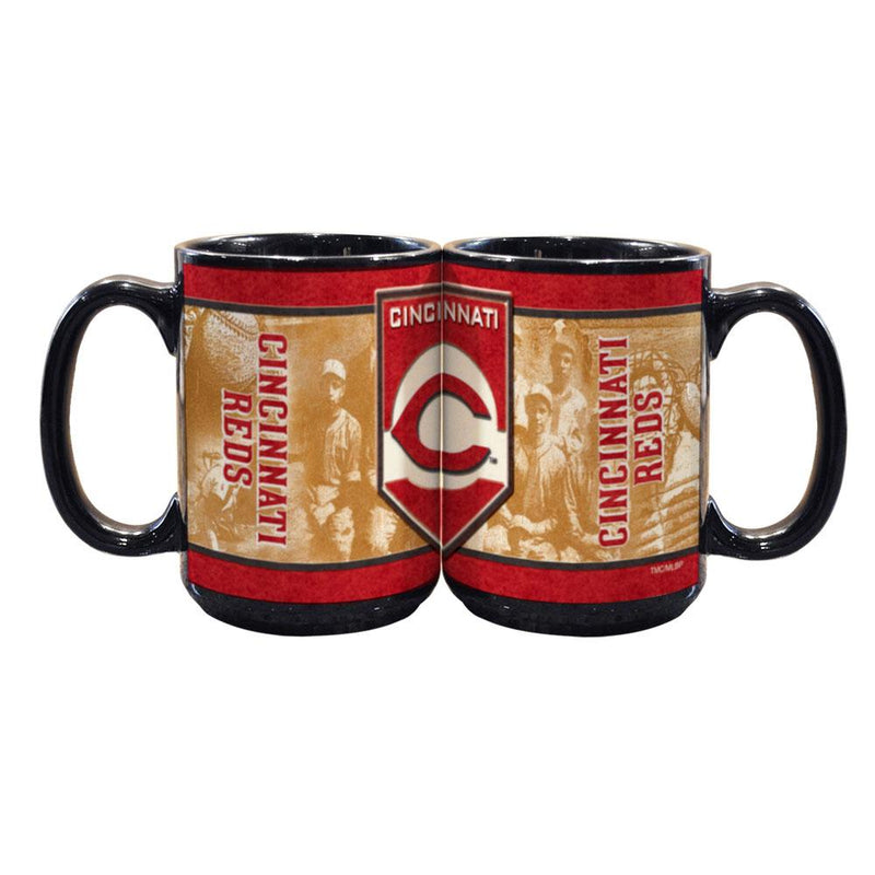15oz Black Nostalgic Mug | Cincinnati Reds Cincinnati Reds, CRE, MLB, OldProduct 687746682365 $13