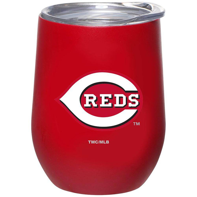 12oz Matte Stainless Steel Stemless Tumbler | Reds Cincinnati Reds, CRE, CurrentProduct, Drinkware_category_All, MLB 194207377055 $32.99